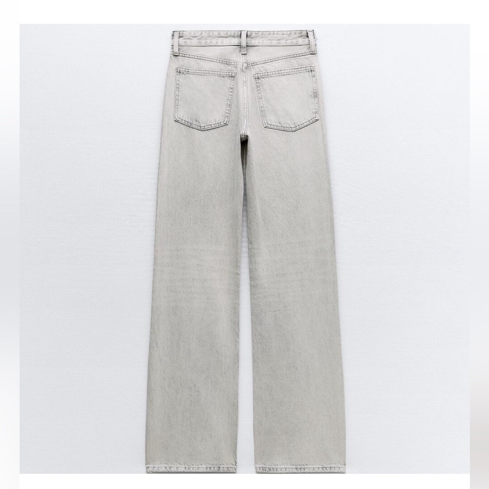 Mid-rise Zara Z1975 wide leg gray jeans. - Picture 9 of 9